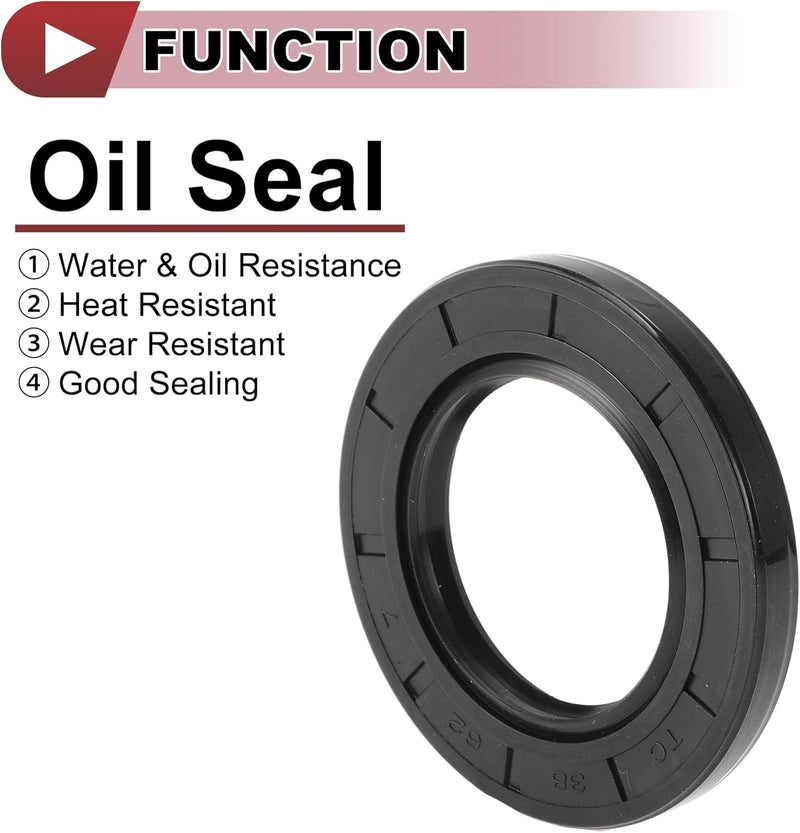 HEROFFIX 5 Pcs Rotary Shaft Seal High Pressure Oil Seal 38x62x7mm Black Nitrile 70 Durometer Rubber - Image 3
